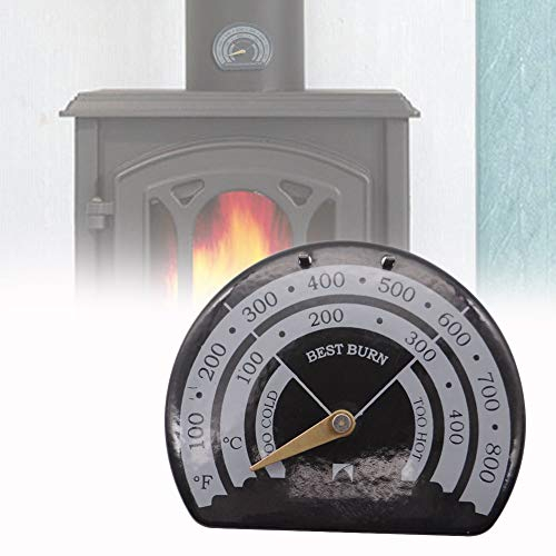 NANANA Magnetisch Spitze Thermometer Holz Ofen Thermometer Herd Kamin Rauchrohr Thermometer Herd Temperatur Messer, Magnetisches Rohr Thermometer Messgerät für Kaminofen, 8.5x7x1.7cm