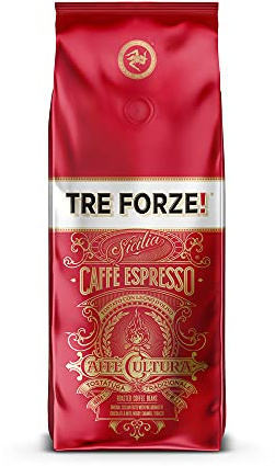 TRE FORZE! Espresso Caffè - 1kg Espresso Bohnen Traditionelle Röstung über Olivenholzfeuer In Handarbeit - Premium Kaffeebohnen für Vollautomat und Siebträger