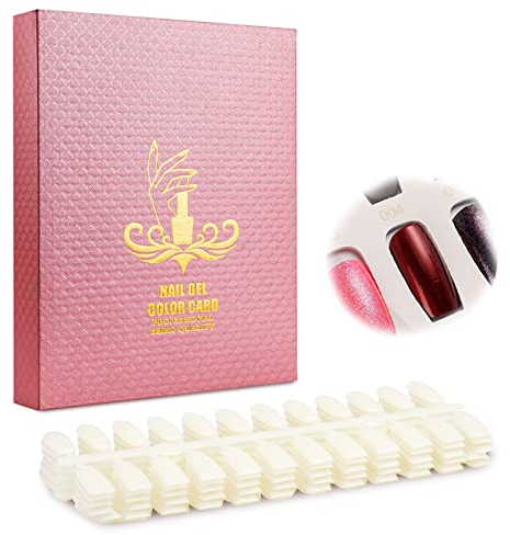 Espositore libro con 120 pezzi unghie finte, Display Polish carta bordo, Catalogo per esposizione dei colori smalto, Rosa