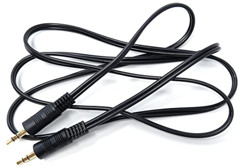DRUT 1m 3.5mm to 3.5mm Stereo Audio AUX Cable, Gold Connectors | Small 3 pin Jack to Jack Speaker Lead, 3.3ft Black