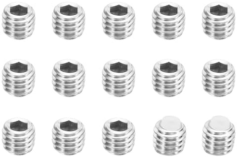 PATIKIL M6x5mm Nylon Spitze Grubenschraube 15 Pack Metrische Sechskant Buchse Kopf Kugelkopf Rutschfest Set Schrauben Innere Sechskant Antrieb Hardware 304 Edelstahl