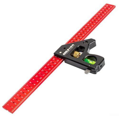 Kombinationswinkel, Edelstahl, multifunktional, Kombinationswinkel, langes bewegliches Quadrat, Messwerkzeug für Tischler/Ingenieur/Holzbearbeitung (600 mm)