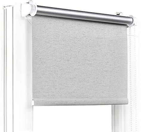 Fenster DEKOR - Rollos Für Fenster Ohne Bohren Dunkel Beige - Verdunkelungsrollo B130 x H150 cm - Klemmrollo Verdunkelung - Fensterrollo Für Balkontüren - Verdunklungsrollo Leicht Zu Installieren