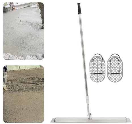 Concrete Trowel, Concrete Finishing Trowel with 1 Pair Shoes for Polishing, Domestic and Industrial Cement Surface Smoothing Tool for Concrete Countertop, Wall