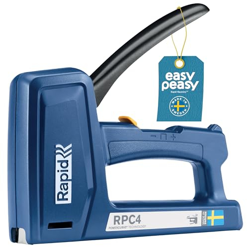 Rapid Handtacker RPC4 4-in-1 Tacker - gut zum Polstern und Tackern von Holz - für Feindrahtklammern Typ 53 sowie Nägel - einfacher auszulösen - Made in Sweden