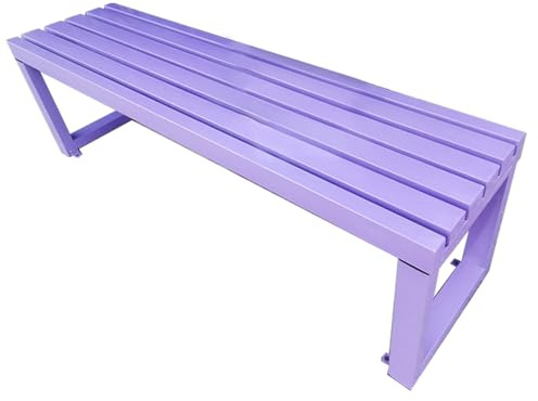 Metallbank für den Garten, Gartenbank Ohne Lehne mit Befestigungslöchern, Große Lattensitzbank für 2–3 Personen, Schul-/Krankenhausbank, Außendekoration für Veranda, Hinterhof(Purple,180cm/71in)