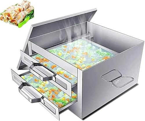 KJZQXYX Vaporizador de Alimentos con Rollo de Fideos de arroz Chino, Utensilios de Cocina domésticos de Cocina cantonesa con 3 bandejas de Acero Inoxidable para Bollos, albóndigas