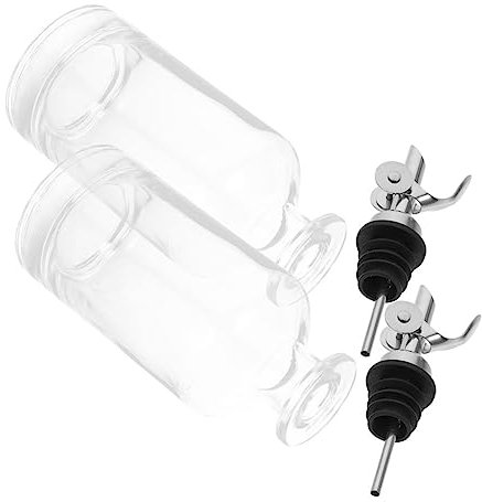 Cabilock 2piezas Aceite De Oliva Dispensador Vidrio Tarro Aceite Cocina Dosificador Botella Vinagre Recipiente Duradero