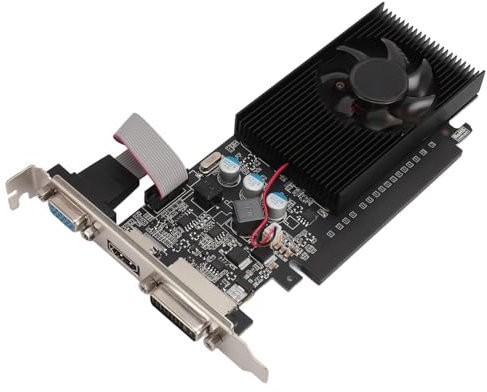 VBESTLIFE GT705 1GB Graphics Card, DDR3 64 Bit GPU, PCIE 2.0 16X Gaming Video Card Support DirectX 12, Desktop Computer Graphics Card with Cooling Fan