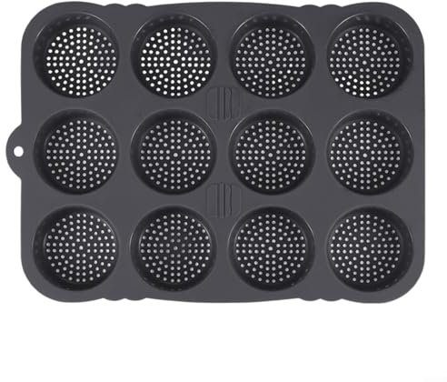 Fauhapyway 12 Pan de hamburguesa para molde de silicona para panecillos, cavidad no horneada, rollo redondo, utensilios de cocina para el hogar, 39,5 x 29 x 3 cm