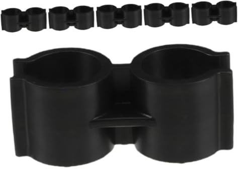 PERSELOSO 6pcs Dual Hose Clamp Pipe Clamp Rack Plastic Pole Connector for Dustpan and Broom Pole Holder Broom End Attachment Clip Suitable for Home Cleaning