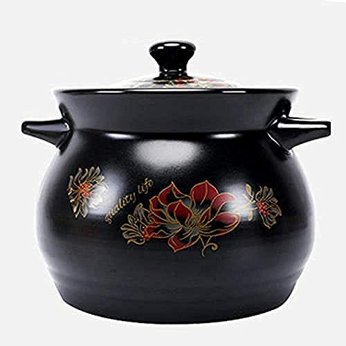 Pentola in Ceramica per Cucinare, casseruola in Terracotta, casseruola in Ceramica per Cucinare, Resistente alle Alte Temperature, Facile da Pulire, Non sbiadisce, 6 l