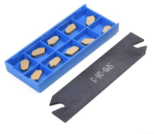 YJDOORPLAY SPB26-3 Grooving Cut-Off Tool Holder Set for CNC Lathe Turning Tool Parting Blade 26mm Length 110mm for GTN-3 SP300 Insert Carbide Cutting Tools