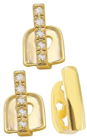 OUNONA 3 Stück Teiliges Hip Hop Teeth Grill Set Goldfarbene Fake Teeth Caps Zahnschmuck für Erwachsene Langlebig und Wiederverwendbar für Partys Cosplay und Tägliche Stylings