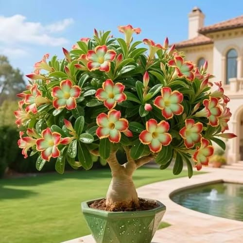 I bulbi di rosa del deserto sono vivaci e colorati, perfetti per decorare il tuo giardino o il tuo balcone.-2bulbi-V
