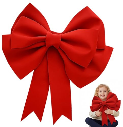 Extra Große Schleife Geschenk Dekorative, geschenkschleife groß, DIY große geschenkschleife, Rote Schleife Autoschleife Geschenkschleife für Auto Blumen Handwerk Hochzeit Party (50 * 60cm)