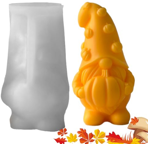 Halloween kakformar | 3D pumpaform – höstgnom bakform för kakklubba tvålgjutning fondant dekoration kottljus