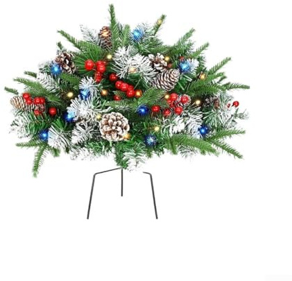 Arbustos de plantas de Navidad iluminados para exteriores, decoración navideña de pino, eficiencia energética, impermeable, fácil configuración para porche, jardín, patio, decoraciones navideñas de