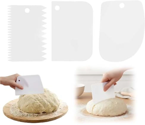 Juguta 3 Tarocco Per Impasti, Tagliapasta in Plastica Flessibile, Raschietto Taglia Torte, Utensile per Modellare Pasta Pizza Pane, Strumento per Impasto Pane Pizza, Tagliapasta Spatola Raschietto