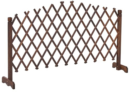 Celosía de jardín Enrejado Extensible y Plegable 152 x 90 cm Madera de Abeto marrón Oscuro Pavarolo