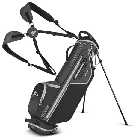 Big Max Heaven Six G Stand Bag 4 Divider, Lightweight Golf Bag with Legs, Standard, Unisex (Black)