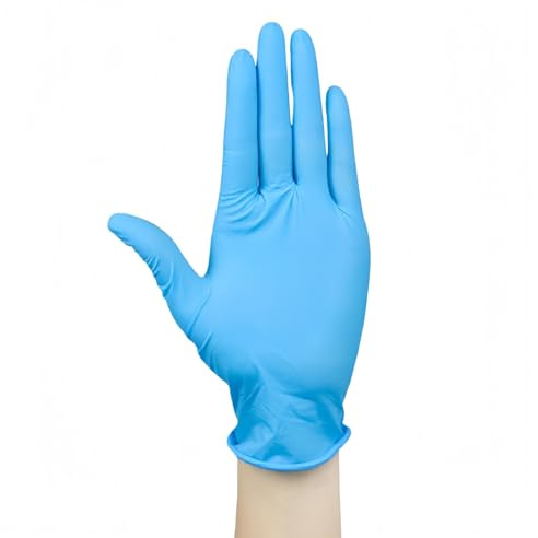 TAFALSPING Guanti in nitrile nero, guanti da cucina in gomma, adatti per cucina, parrucchieri e studi di tatuaggi (una confezione da 20 pezzi (M blu))