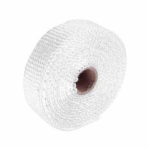 ERYUE Film D'échappement de Voiture Excellente Résistance aux Chocs Thermiques Installation Facile pour Ruban D'isolation Thermique, Ruban D'isolation de Voiture 5 M Enveloppement Thermique (Blanc)