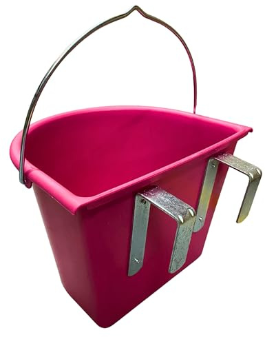 Pferdetrog zum Einhängen mit Einhängebügel und Tragegriff, 15L, Rosa | Einhängebügel, Tragegriff