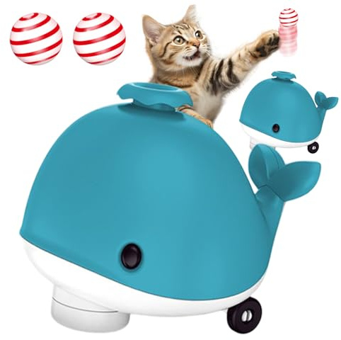 Whale Floating Ball - Omnidirectional Whale Design (1 Unit) Floating Blowing Sphere | Children's Sensory Toy with Lights and Music, Interactive Pet Entertainment Device