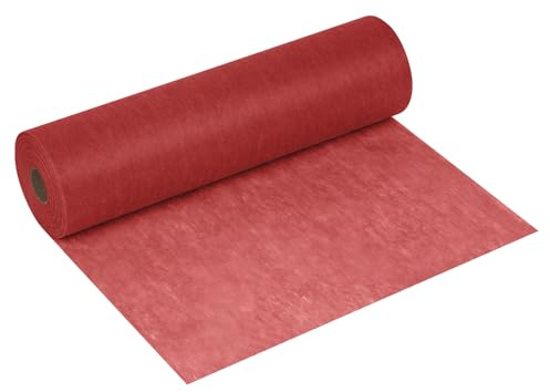 AUAUY Camino de Tela no Tejida, Decoración Mesa, Rollo 30Mx30CM, Rojo | Elegante y Lavable, Decoración para Mesa de Comedor y Cocina, Tela Decoracion Bodas Bautizos Comuniones Especiales