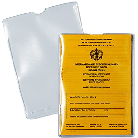 HERMA 5020 Ausweishülle transparent, 25 Stück, Impfpass Hülle für neuen Impfausweis Impfbuch, Ausweishalter zum Schutz für Fahrkarten & Kinderausweise, Plastik Kartenhüllen Schutzhüllen Set