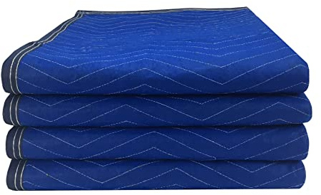 Uboxes Pro Economy Moving Blankets (4 Pack) 35lbs/doz 2.92lb/ea 72x80 Blue