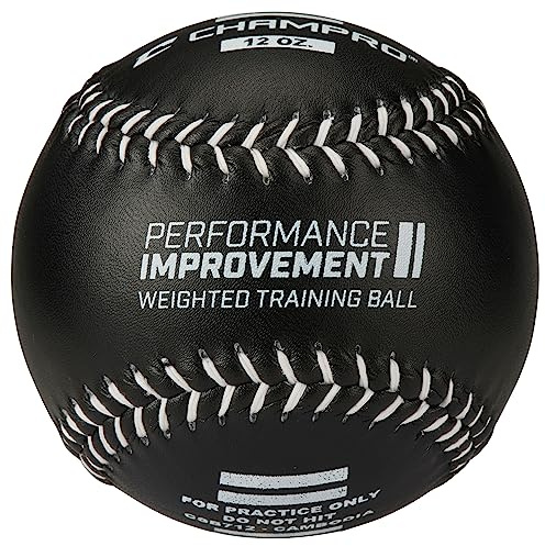 Champro Gewichtete Trainingssoftbälle – Lederbezug, schwarz, 340 g