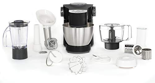 Moulinex Wizzo QA3098B1 - Robot de Resposteria de 700 W con Kit para Masas con 4 accesorios para batir, rallar, trocear y picar de 1 L, vaso de acero inoxidable de 4 L antisalpicaduras