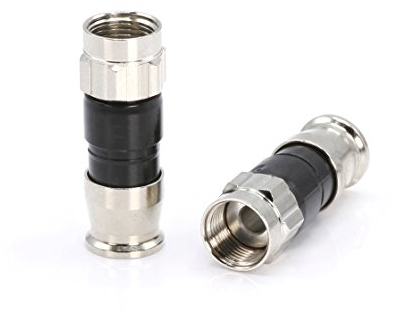 THE CIMPLE CO Coaxial Cable Connectors, 25 PCS, RG59 Compression Fitting, Water Tight O Ring, Indoor/Outdoor, F81, F-Type, 75 Ohm, 3 GHz, Black