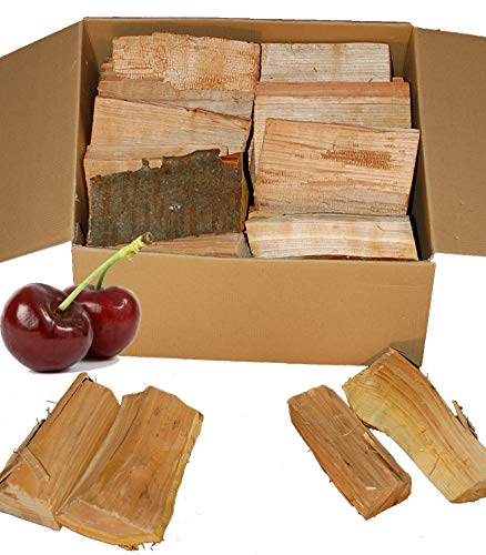 Landree Kirsche Smoker-Holz 15 kg - 20 cm Scheitlänge - Süßlich-fruchtiges Räucherholz, naturbelassen für Exquisite BBQ-Aromen, Qualität aus Schleswig Holstein
