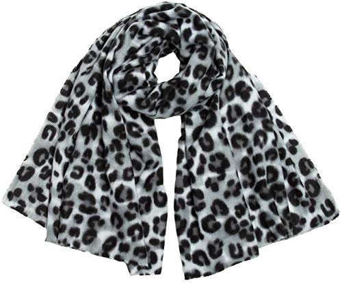 Caspar SC501 weicher warmer Damen XL Schal mit Leo Animal Print