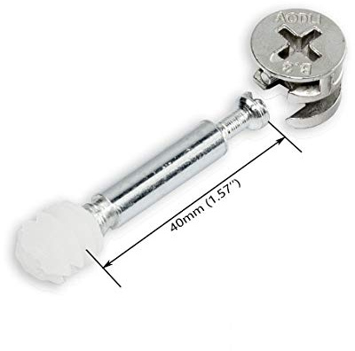30 Packs Furniture Cam Fitting with Dowel and Pre-Inserted Nut, Metal Cam Lock Nuts for Cabinet Drawer Dresser and Wardrobe Furniture Board Panel Connecting, CLN-03MP