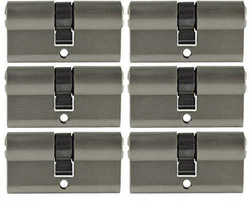 6x Profilzylinder 70mm 35/35 30x Schlüssel Tür Zylinder Schloss gleichschließend Silber Metallic