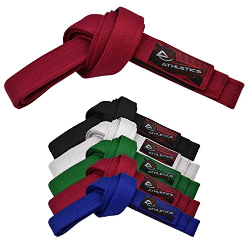 Kampsport karatebälte, 100 % bomull med flera sömnadsbälten för BJJ, Judo, Taekwondo och Karate (röd, 300)