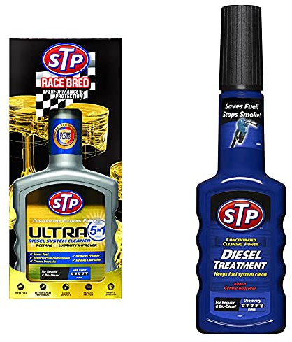 STP Ultra 5 in 1 Diesel Fuel System Cleaner, Concentrated Cleaning Power, Car Accessories, 400 ml & GST54200EN Diesel Treatment 200 ml