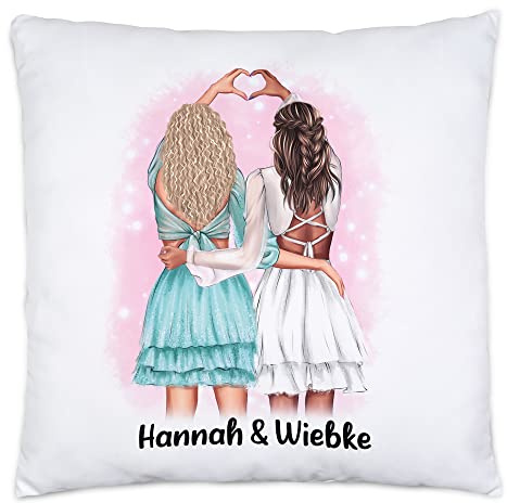 Kiddle-Design Beste Freundin Kissen inkl. Füllung Personalisiert Name Geburtstag Freundinnen-Geschenk Freundschaft selbst gestalten Best Friend