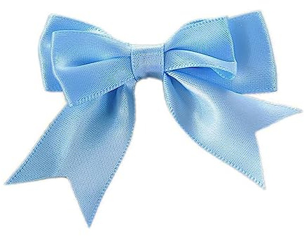 50 Stück 6x7cm Satinband Schleifen,Doppelte Dekoschleife Fertigschleife Geschenkschleifen für DIY Handwerk Hochzeit Weihnachten Valentinstag Dekoration Karte Herstellung von Verzierungen,Himmelblau