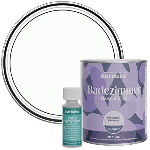 Rust-Oleum wasserfeste weiß Fliesenfarbe für Badezimmer in Hochglanz Finish - Mondstein 750ML