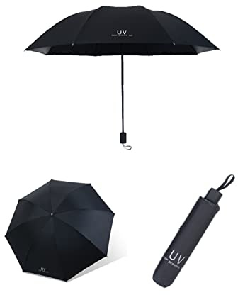 Mini Ombrello Pioggia e Sole Compatto Resistente Ombrello Pieghevole Viaggio Portatile Tascabile Antivento Leggero 99% UV Resistenza & 100% Impermeabile per Uomo e Donna