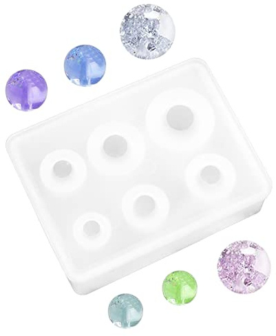 Moule en résine époxy, moule en résine époxy, forme de petite boule, moule en silicone, résine époxy, moules en résine époxy, collier, boucles d'oreilles décoration
