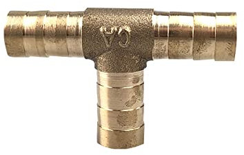 vie e amp; Connettore per tubo in ottone a 4 vie, tubo a gomito dritto 6 8 10 12 14 16 19mm, connettore spinato in rame, adattatore per unione,AT 3 vie,19mm