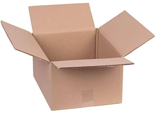 smiley pack 10 Stück Faltkartons zweiwellig 400 x 300 x 200 mm braun Versandkarton Verpackungskartons 40 x 30 x 20 cm aus Wellpappe 2 wellig Karton Pappkarton Versandbox Paket Päckchen