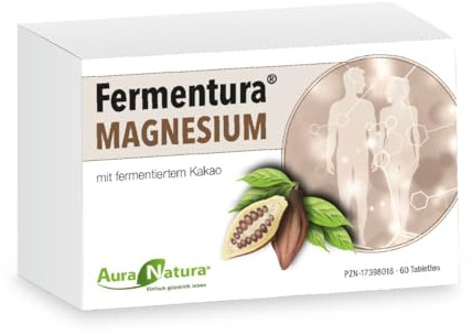 Fermentura Magnesium Komplex Tabletten, 100% vegan, 60 Tabletten | Magnesium Tabletten, 3-fach mit Magnesiumcitrat, Magnesiumoxid & Magnesiumcarbonat, Laktosefrei, Glutenfrei, 1 Monat Vorrat