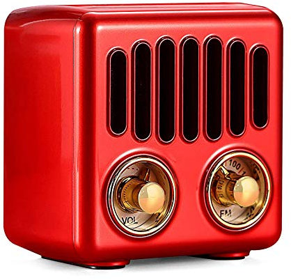 HHUARI Altavoz Radio Home Speaker FM Radio con Bluetooth 4.2, Estilo clásico Antiguo, Buena Mejora de Graves, Volumen Alto, Tarjeta TF/aux, portátil para el hogar, la Oficina, la Cocina The New